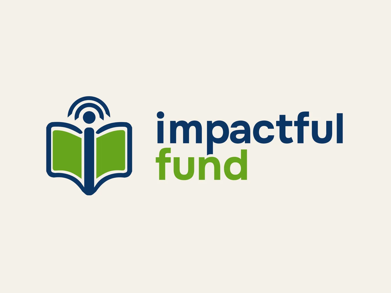 The Impactful Fund logo: an open book with signal arcs beside the words impactful fund.
